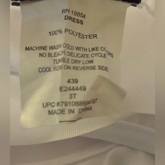 Rare Editions Girls Sailor Dress White with Navy with Bow. - Picture 3 of 11